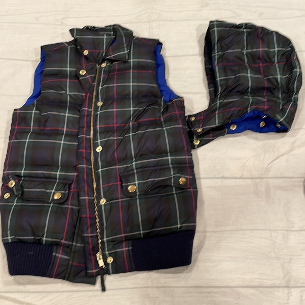 J Crew EUC XXS Puffer Vest w/ detachable hood